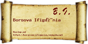 Borsova Ifigénia névjegykártya